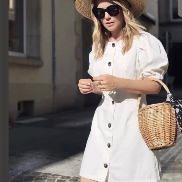 Zara puff sleeve white dress 👗 - Picture 3 of 5